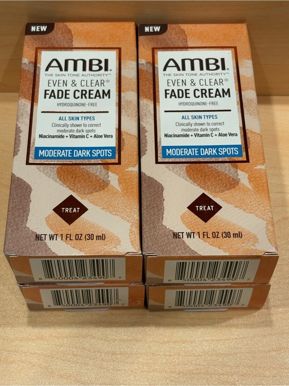 4-Pack AMBI Even & Clear Fade Cream 1 oz - Brand New Lot